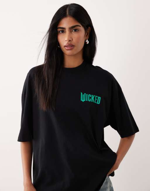 ASOS DESIGN - Sort oversized T-shirt med 'Wicked'-print, 2 af 4