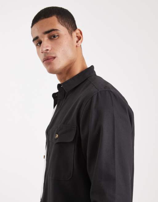ASOS DESIGN - Sort overskjorte i bomuld, 4 af 5