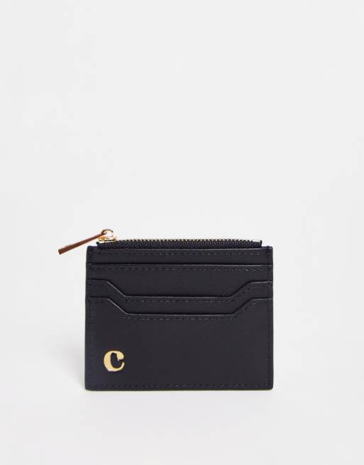 ASOS DESIGN - Sort personlig pung med C-initial