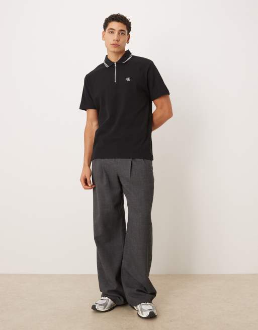 ASOS DESIGN - Sort polo-T-shirt med tekstur og broderi på brystet i regular fit, 2 af 5