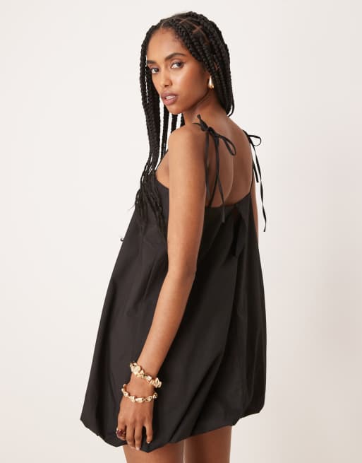 ASOS DESIGN - Sort puffball-minikjole med cami-stropper, 4 af 4