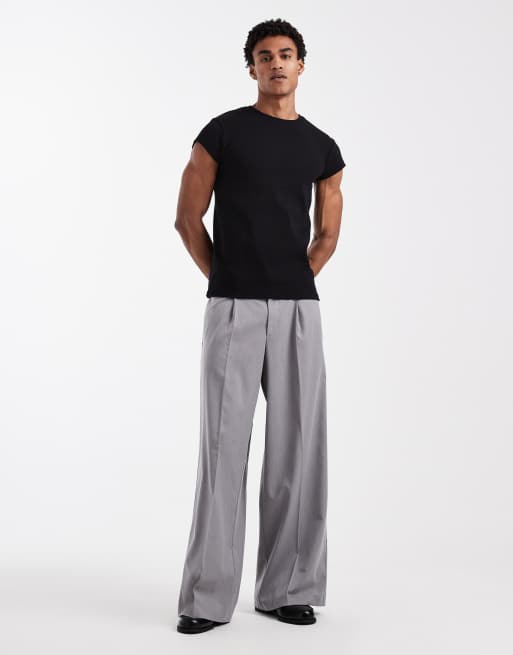 ASOS DESIGN - Sort ribstrikket slim-T-shirt med afkortede ærmer  , 2 af 5