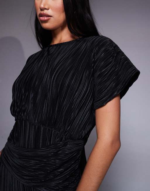ASOS DESIGN - Sort ærmeløs maxikjole med snoning foran og plisseringer, 3 af 4