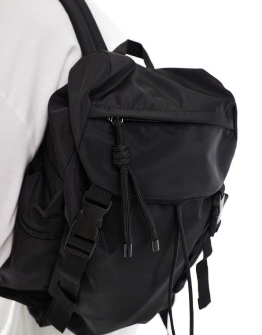 ASOS DESIGN - Sort rygsæk i nylon, 4 af 4