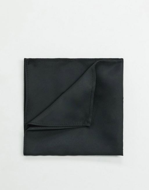 ASOS DESIGN - Sort satin med firkantet lomme