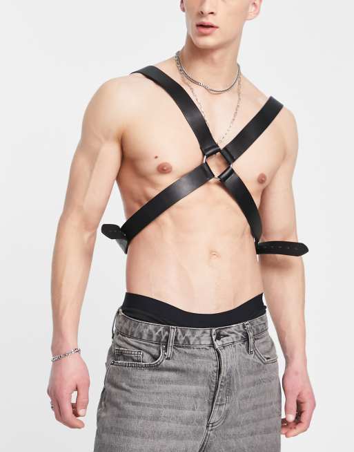 ASOS DESIGN - Sort seletøj i imiteret læder