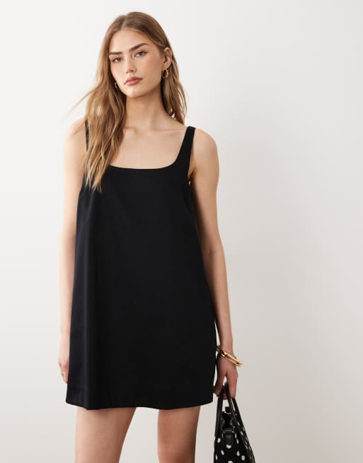 ASOS DESIGN - Sort shift-minikjole med dyb rund hals, 2 af 4