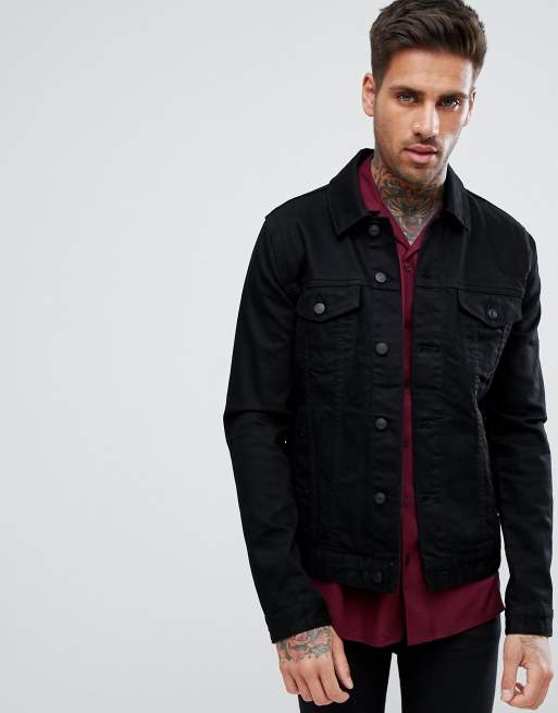 ASOS DESIGN - Sort skinny denimjakke