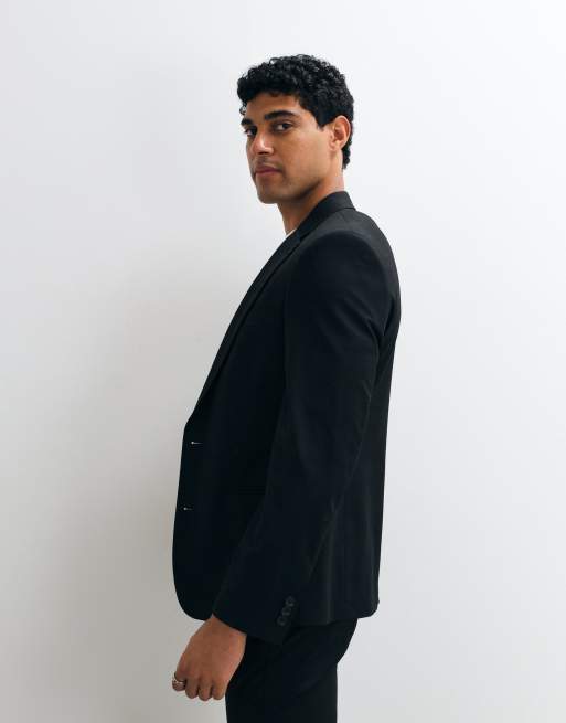 ASOS DESIGN - Sort skinny-habitblazer i vaskbar uld, 5 af 5