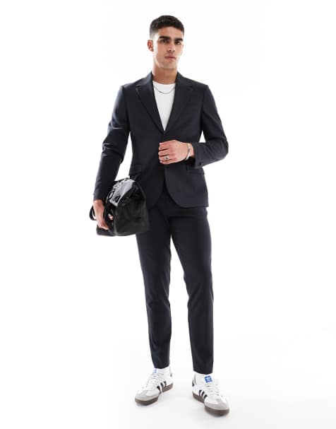 ASOS DESIGN - Sort skinny-jakkesæt med firevejsstræk - view 1