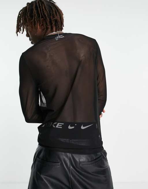 ASOS DESIGN - Sort skinny T-shirt i power mesh med lange ærmer, 2 af 4