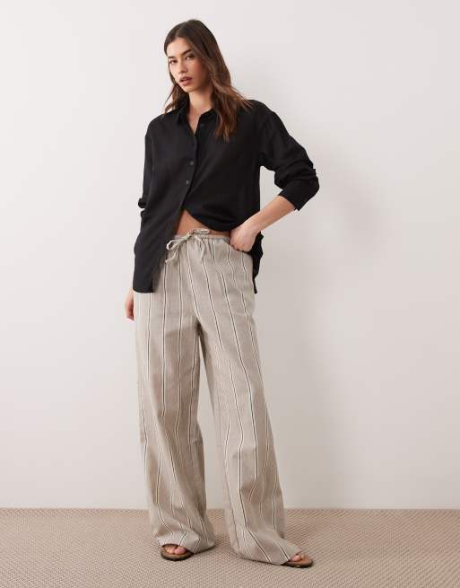 ASOS DESIGN - Sort skjorte i hørblanding, 2 af 4