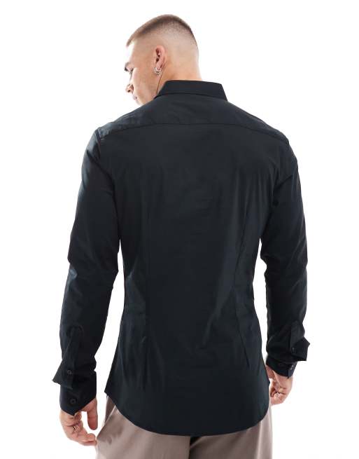 ASOS DESIGN - Sort skjorte i skinny fit, 2 af 4