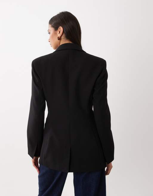 ASOS DESIGN - Sort skræddersyet blazer med indsyet talje, 4 af 4