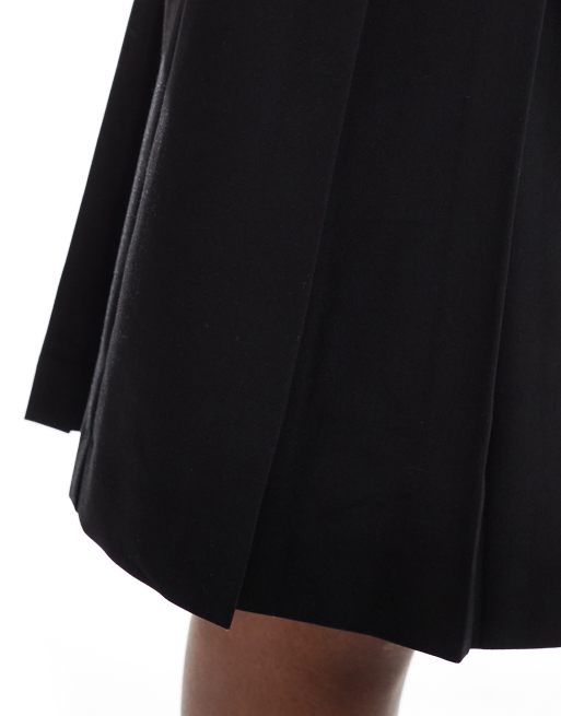 ASOS DESIGN - Sort skræddersyet midinederdel i knælængde med plisseringer, 5 af 5