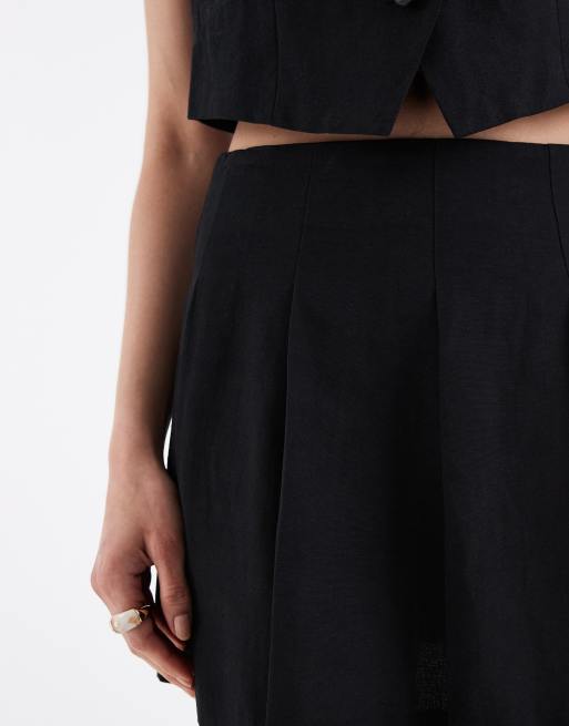 ASOS DESIGN - Sort skræddersyet mininederdel med plisseringer, 4 af 5