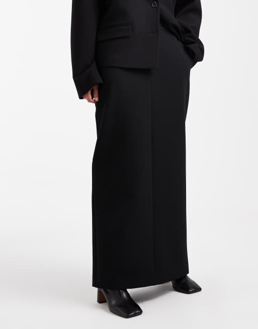 ASOS DESIGN - Sort skræddersyet nederdel med søjlesnit, 2 af 4