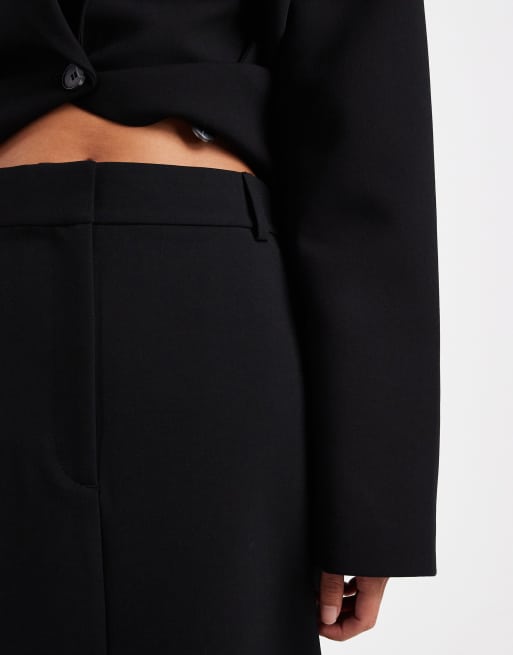 ASOS DESIGN - Sort skræddersyet nederdel med søjlesnit, 4 af 4