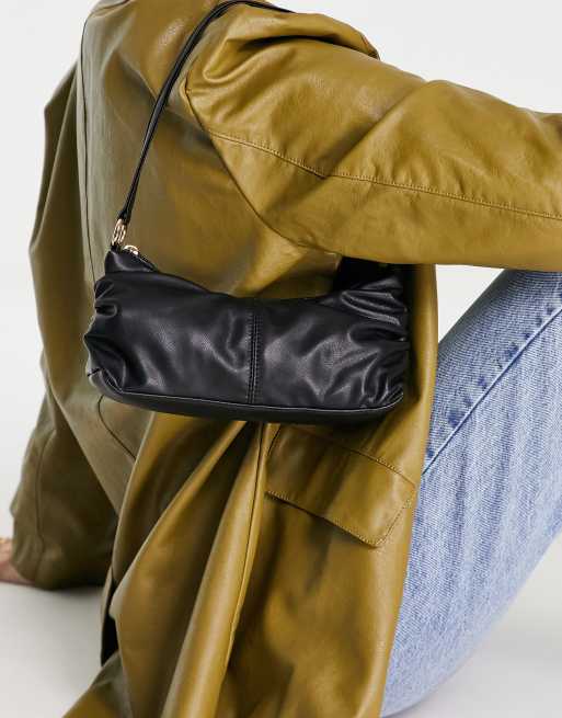ASOS DESIGN - Sort skuldertaske med rynkede sidepaneler, 4 af 4