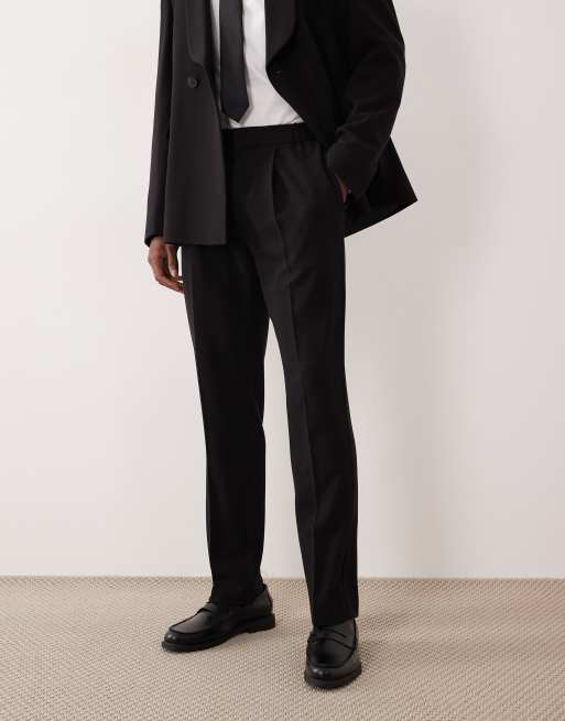 ASOS DESIGN - Sort slim-habitbukser i crepe-stof, 2 af 5