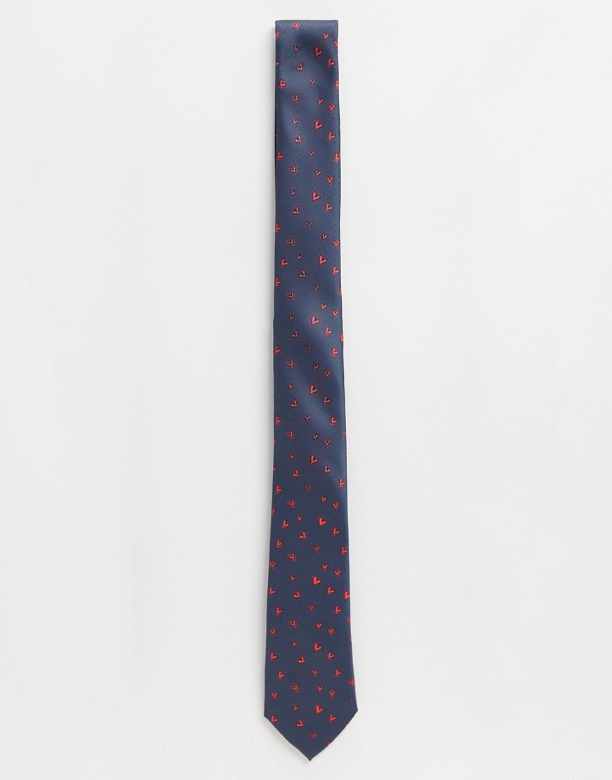 ASOS DESIGN - Sort slips med valentins-hjerteprint