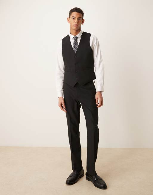 ASOS DESIGN - Sort smal habitvest i uldblanding, 2 af 5