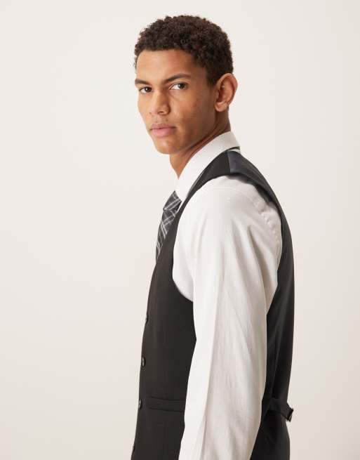 ASOS DESIGN - Sort smal habitvest i uldblanding, 4 af 5