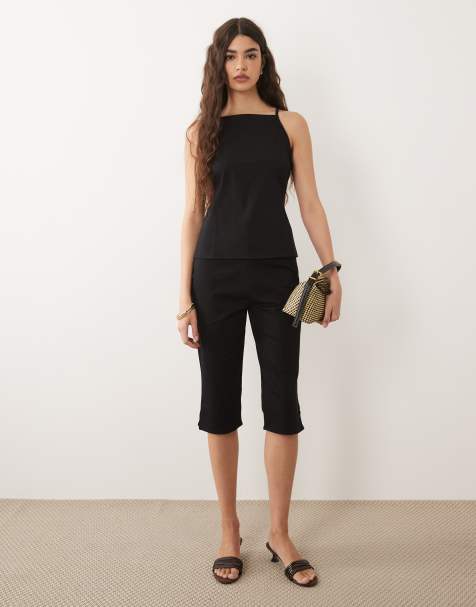 ASOS DESIGN - Sort sæt med top med halterneck og bred halsudskæring - view 1