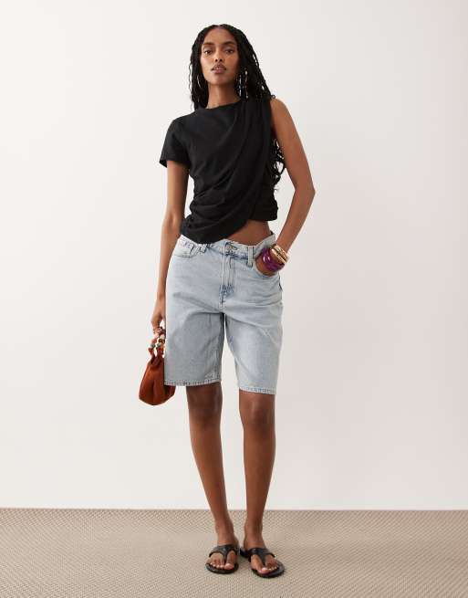 ASOS DESIGN - Sort sæt med top med korte ærmer og drapering, 2 af 4