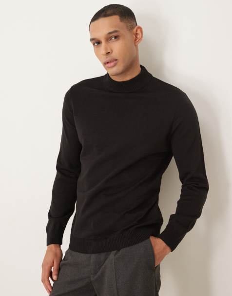 ASOS DESIGN - Sort strikket rullekravetrøje - view 1