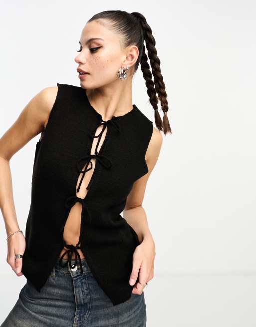 ASOS DESIGN - Sort strikket vest