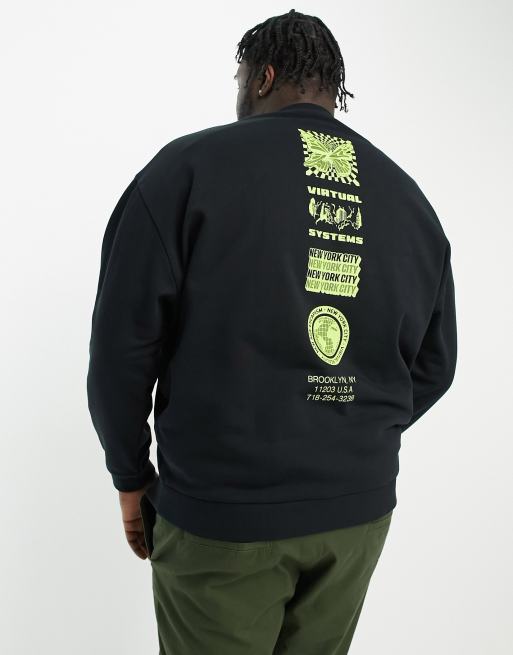 ASOS DESIGN - Sort sweatshirt med print foran og bagpå, 2 af 4