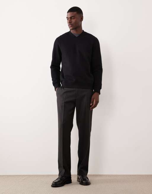 ASOS DESIGN - Sort sweatshirt med V-hals , 2 af 5