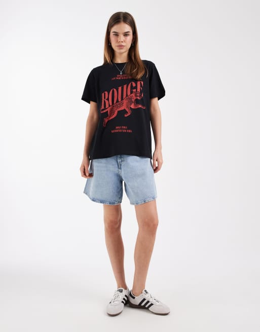 ASOS DESIGN - Sort T-shirt i regular fit med leopardgrafik, 2 af 4