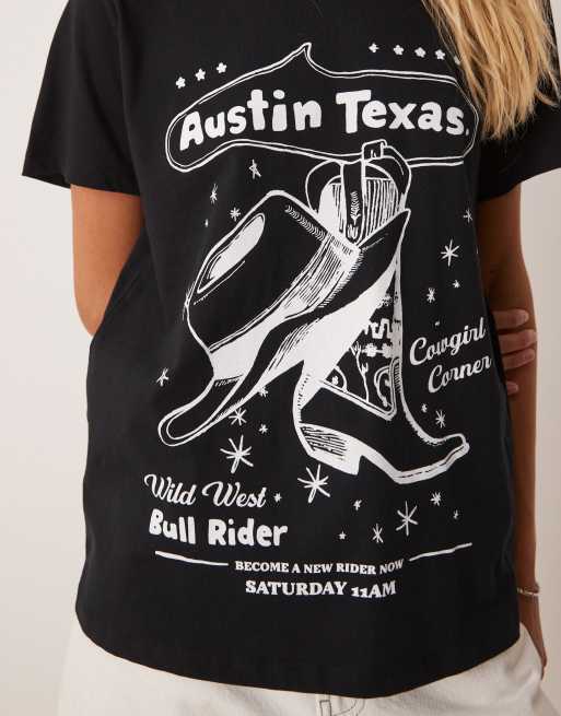 ASOS DESIGN - Sort T-shirt med grafisk 'Austin Texas'-print i regular fit, 3 af 4