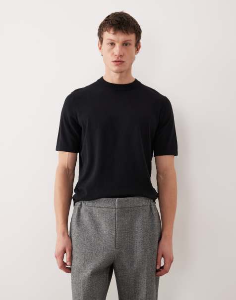ASOS DESIGN - Sort T-shirt med rund hals i strikket bomuldsblanding - view 1