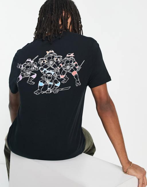ASOS DESIGN - Sort T-shirt med Teenage Mutant Ninja Turtles-print