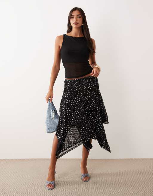 ASOS DESIGN - Sort tanktop i gennemsigtig meah med asymmetrisk sømkant, 3 af 4