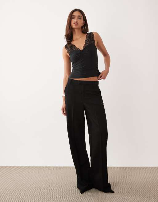 ASOS DESIGN - Sort top med blondedetaljer, 2 af 4