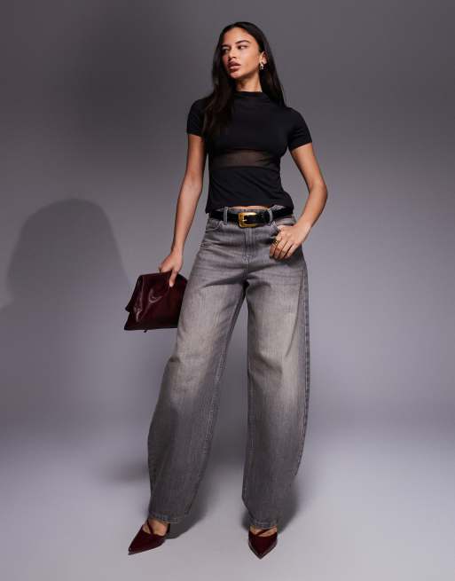 ASOS DESIGN - Sort top med meshdetalje i taljen i jersey, 2 af 4