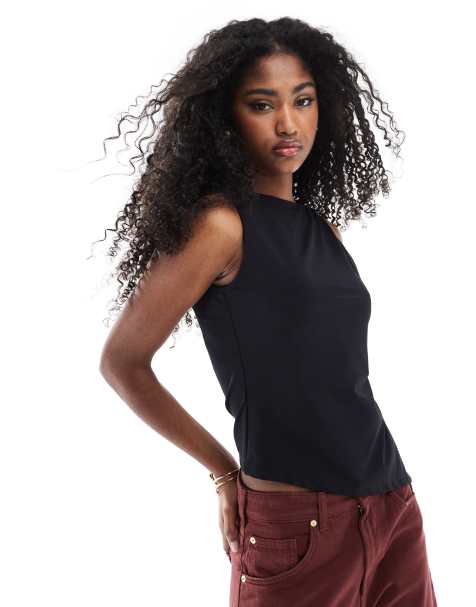 ASOS DESIGN - Sort top med snoet strop og halsudskæring - view 1