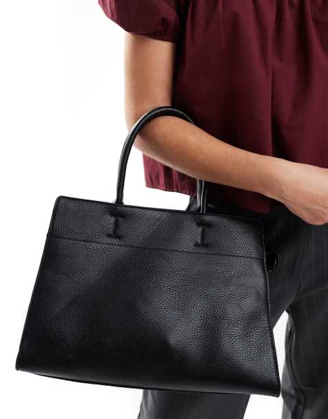 ASOS DESIGN - Sort tote med dobbelt spændedetalje i siden - view 1