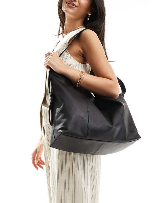 ASOS DESIGN - Sort tote-taske i læder med spændedetalje, 2 af 4
