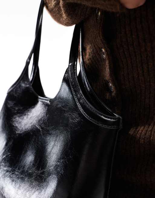 ASOS DESIGN - Sort tote-taske med rund armrem, 3 af 4
