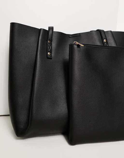 ASOS DESIGN - Sort tote-taske med udtagelig laptop-lomme , 4 af 4