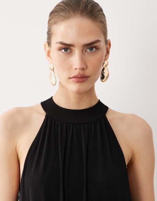 ASOS DESIGN - Sort trapez-kjole i mesh med bindedetalje, 3 af 4