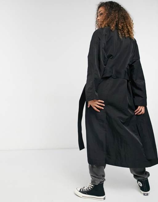 ASOS DESIGN - Sort trenchcoat i tech-nylon, 2 af 4