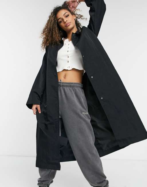 ASOS DESIGN - Sort trenchcoat i tech-nylon, 4 af 4
