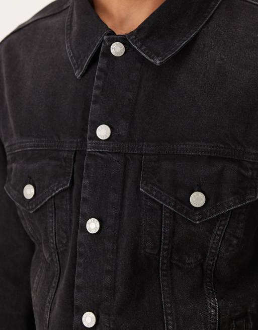 ASOS DESIGN - Sort trucker-jakke i denim - Del af sæt, 5 af 5