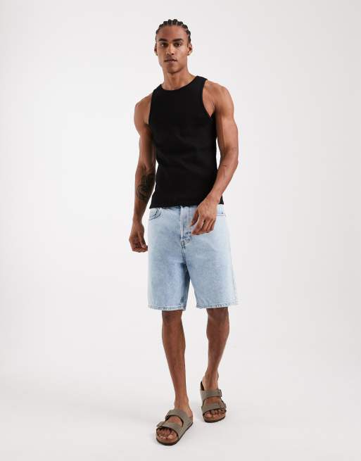 ASOS DESIGN - Sort tætsiddende overdel i superkraftigt ribbet materiale med høj rund hals, 2 af 5